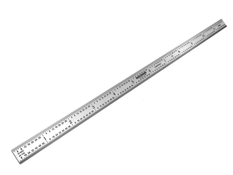 Benchmark Tools 466651 Flexible 12 Inch 5R Machinist Rule with 1/10, 1/100, 1/32 and 1/64 Markings Stainless Steel Non-Glare Satin Chrome Finish Conforms to EEC-1 Accuracy Standards (1) - Image 3